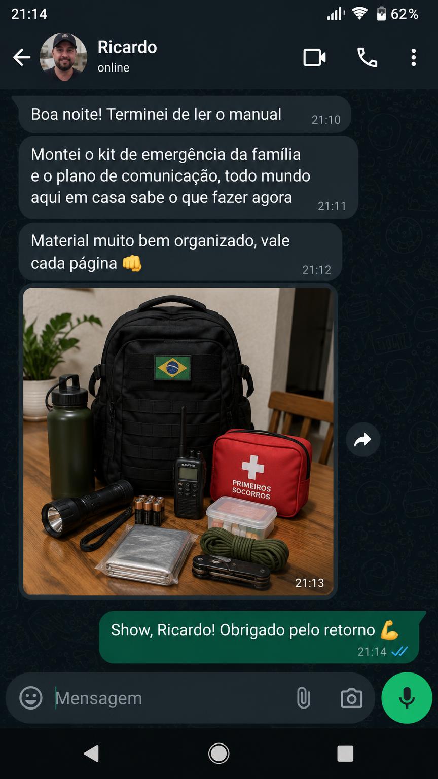 Print de conversa de cliente no WhatsApp